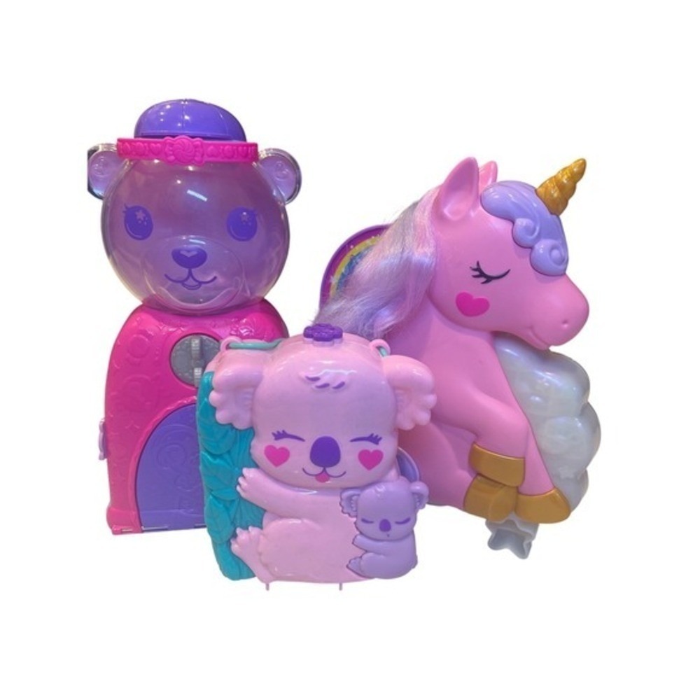 Polly Pocket Unicorn Castle Compact Playset Magic Rainbow Cloud Toy Kids‎